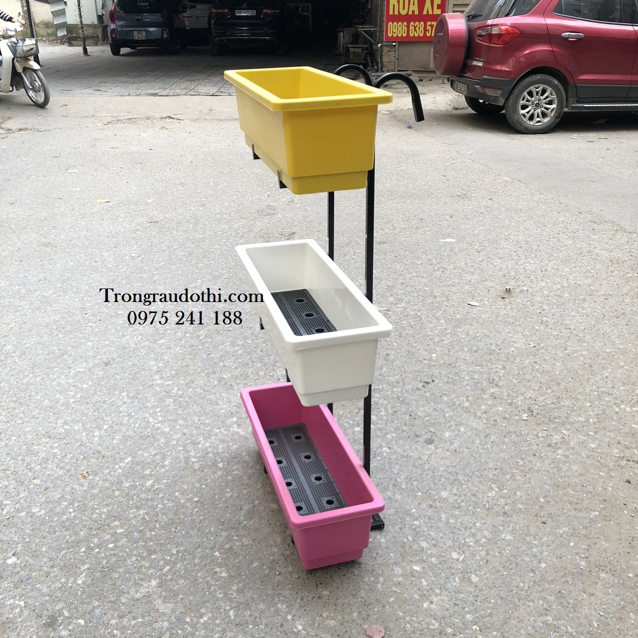 Móc treo ban công 3 tầng màu đen